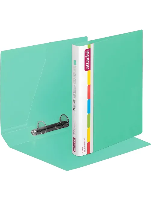 Папка на 2-х кольцах пласт Attache Diagonal зеленый