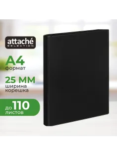 Папка на 4-х кольцах 25мм  черная Россия