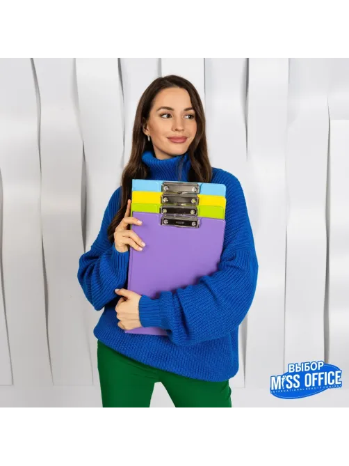 Папка-планшет с зажимом и крышкой Attache Bright colours A4 желтый