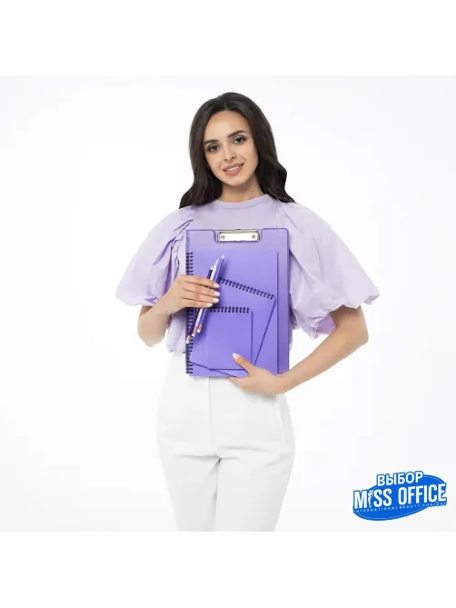 Папка-планшет с зажимом и крышкой Attache Bright colours A4 сиреневый