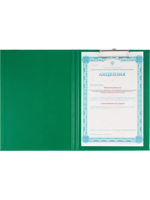Папка-планшет д/бумаг Attache A4 зеленый с верхней створкой