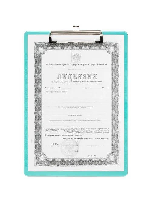 Папка-планшет Attache А4, жесткий пластик 2мм, прозрачный синий