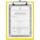 Папка-планшет Attache А4, жесткий пластик 2мм, прозрачный желтый