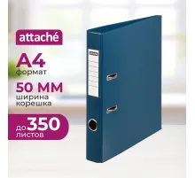 Папка-регистратор Attache с покрытием  ПВХ, 50мм, т.-синий, ПБП2,карм.кор