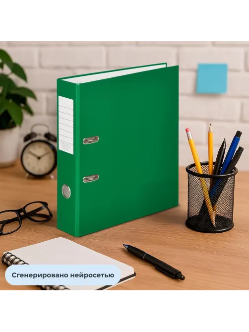 Папка-регистратор  75мм, 10шт/уп, зеленый,ПБП1,карм.кор