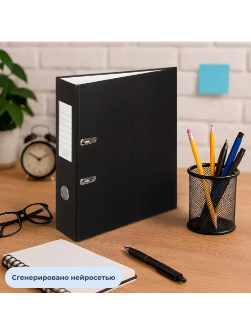 Папка-регистратор ,80 мм Элементари ,черн Экономи,б/мет угол,ПБП1,карм.кор