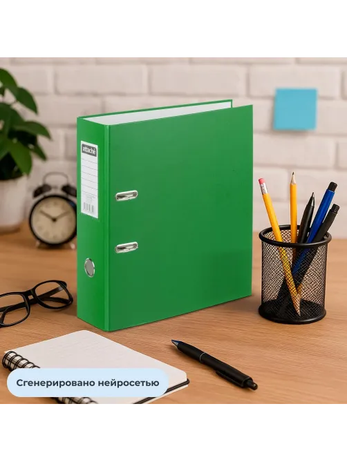 Папка-регистратор с арочн.мех.AttacheSelection Экономи 90мм,зел,ПБП1,карм.к