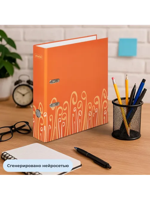 Папка-регистратор Attache Fantasy 75мм ламин.картон оранжевый,бум/лам.карт