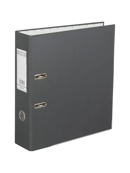 Папка-регистратор ECONOMY PLUS, 80мм, серый,ПБП1, карм.кор.,мет.уг
