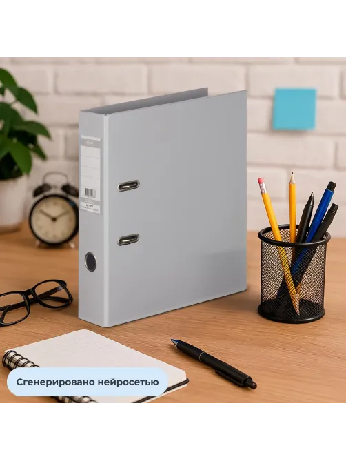 Папка-регистратор Strong Line 70мм, серый, ПБП2, карм.кор