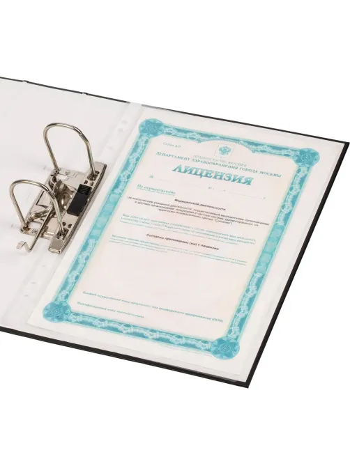 Папка-регистратор  75мм,  черный, ПБП1, карм.кор