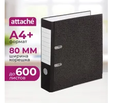 Папка-регистратор 80 мм, мрамор,бум./бум.,черный,мет.уг