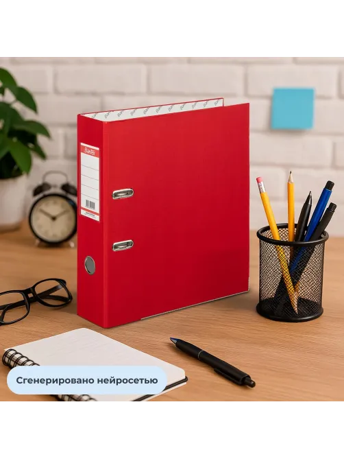 Папка-регистратор ECONOMYPLUS 80мм,красн,ПБП1,карм.ко,мет.уг