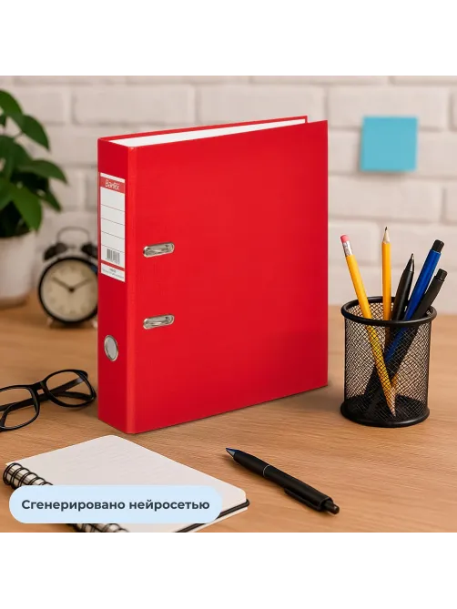 Папка-регистратор ECONOMY,б/мет.уг,70мм,красн,ПБП1,карм.кор