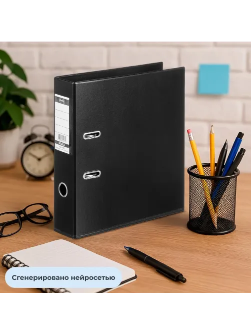 Папка-регистратор Strong Line 70мм, черный, ПБП2, карм.кор