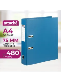 Папка-регистратор Attache 75мм, т.-синий, ПБП2,карм.кор
