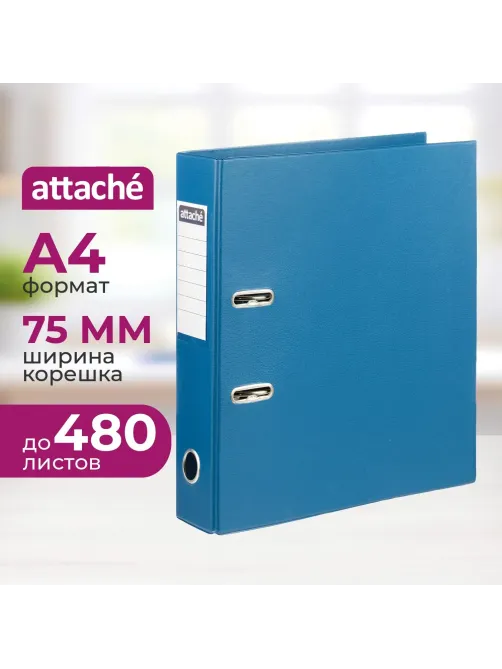 Папка-регистратор Attache 75мм, т.-синий, ПБП2,карм.кор