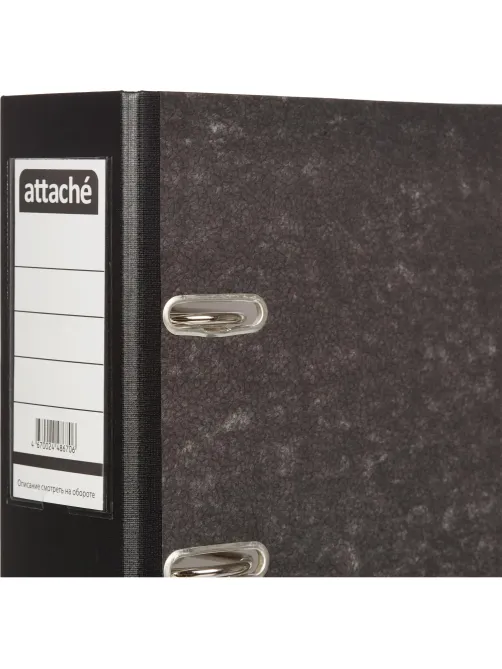 Папка-регистратор ATTACHE, формат A5,гориз,75мм,мрам,черн, бум./бум.,карм.к
