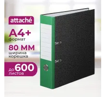 Папка-регистратор  80 мм мрамор с зелым кор,мет.уг.,бум/бум