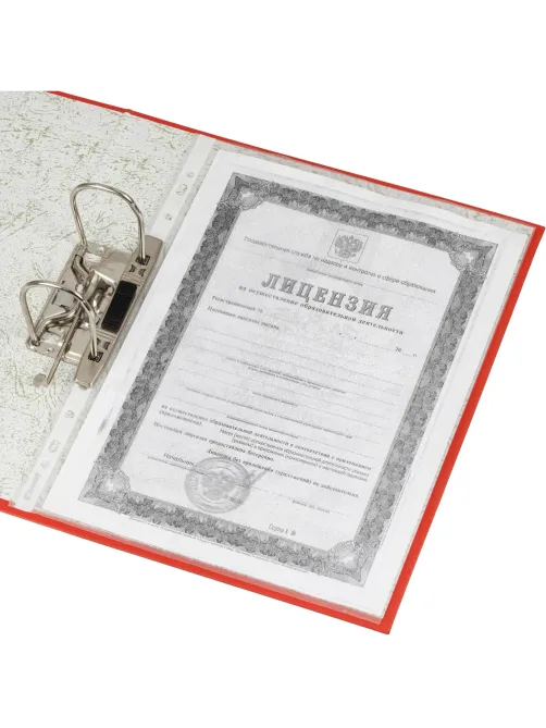 Папка-регистратор 75мм Attache А4, красная, РР/бумага, без мет. уголка