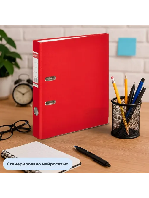 Папка-регистратор ECONOMY PLUS 50мм,крас,ПБП1,карм.ко,мет.уг
