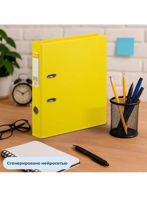 Папка-регистратор Strong Line 50мм, желтый, ПБП2, карм.кор