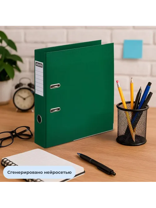 Папка-регистратор 75мм Attache, А4, зеленая, ПБП2, метал. угол, карман.кор