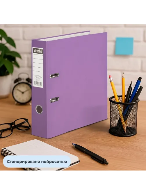 Папка-регистратор с арочн.мехAttacheSelection Экономи 90мм,сире,ПБП1,карм.к
