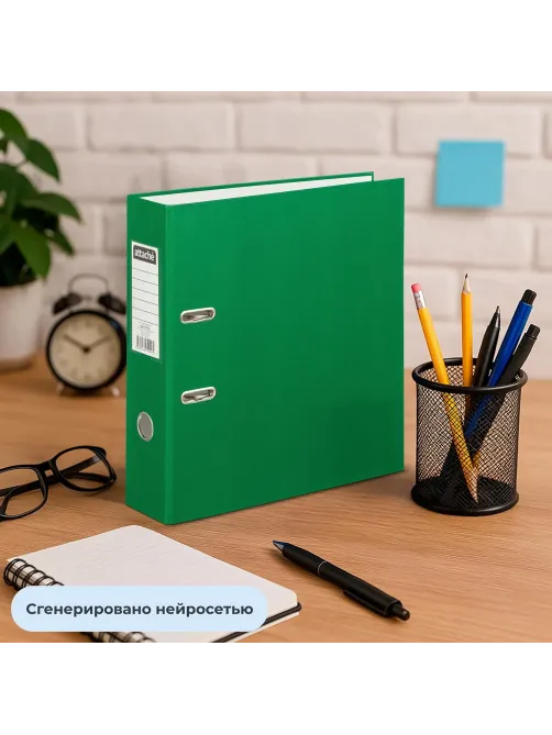 Папка-регистратор с арочн.мех.Attache Экономи 80 мм,зеленый,ПБП1,карм.кор