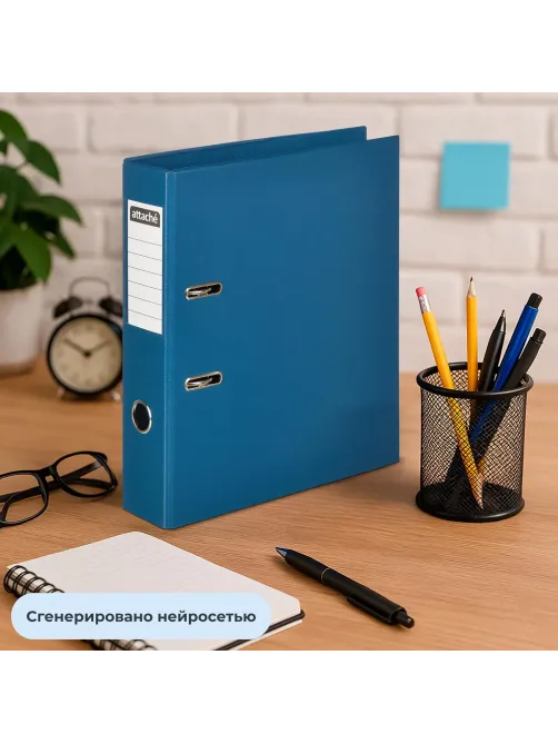Папка-регистратор Attache 75мм, т.-синий, ПБП2,карм.кор