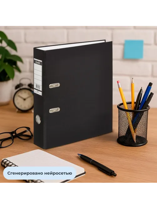 Папка-регистратор ECONOMY б/мет.уг,70мм,черный,ПБП1,карм.кор