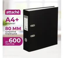 Папка-регистратор 80 мм Attache , черный Экономи,ПБП1,карм.кор