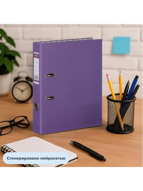 Папка-регистратор ECONOMY PLUS, 50 мм,фиол,ПБП1,карм.кор.,мет.уг