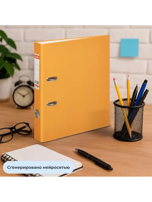 Папка-регистратор ECONOMY PLUS, 50мм,оранж,ПБП1,карм.кор.,мет.уг