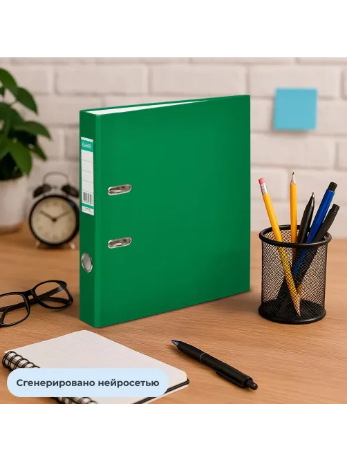 Папка-регистратор ECONOMY,б/мет.уг,50мм, зел,ПБП1,карм.кор