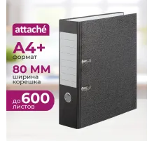 Папка-регистратор Attache 80 мм, черный мрамор, без уголка,бум./бум