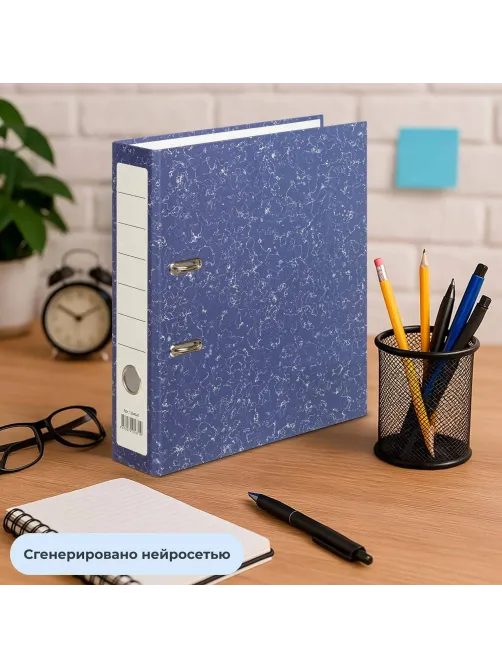 Папка-регистратор без мет.уголка_бюджет 75мм ч/б,син,бум/бум