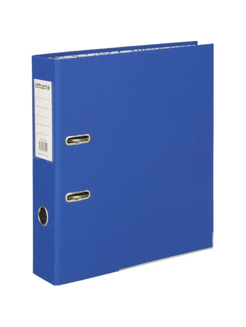 Папка-регистратор 75мм Attache А4, синяя, РР/бумага, мет. уголок