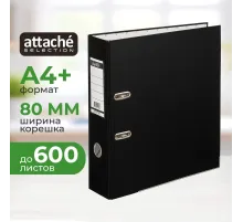 Папка-регистратор ECONOMY PLUS 80мм,чер,ПБП1,карм.кор,мет.уг