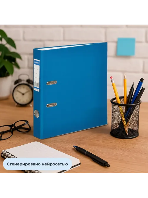 Папка-регистратор ECONOMY PLUS 50мм,син,ПБП1,карм.кор,мет.уг