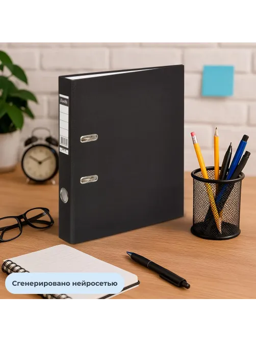 Папка-регистратор ECONOMY, б/мет.уг,50мм,черн, ПБП1,карм.кор