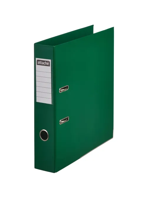 Папка-регистратор 75мм Attache, А4, зеленая, ПБП2, метал. угол, карман.кор