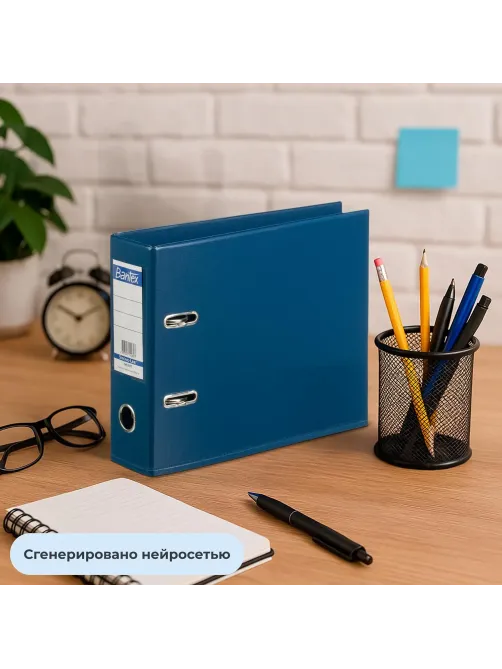 Папка-регистратор формат А5,гориз.70мм,т-синий,ПБП2,карм.кор