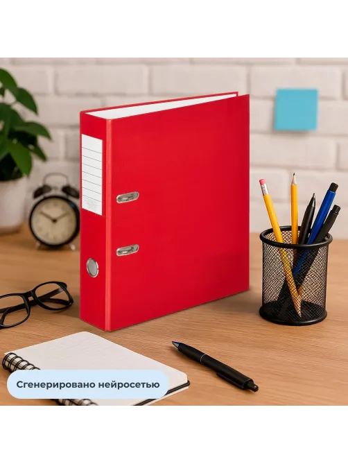 Папка-регистратор  75мм, 10шт/уп, красный,ПБП1,карм.кор