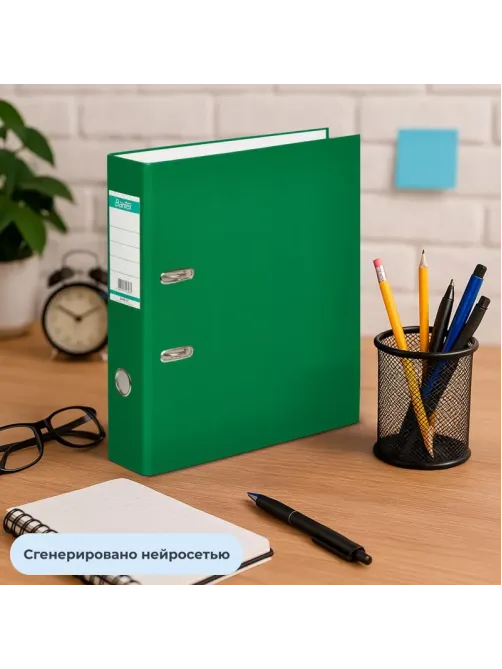 Папка-регистратор ECONOMY б/мет.уг,70мм,зел,ПБП1,карм.кор