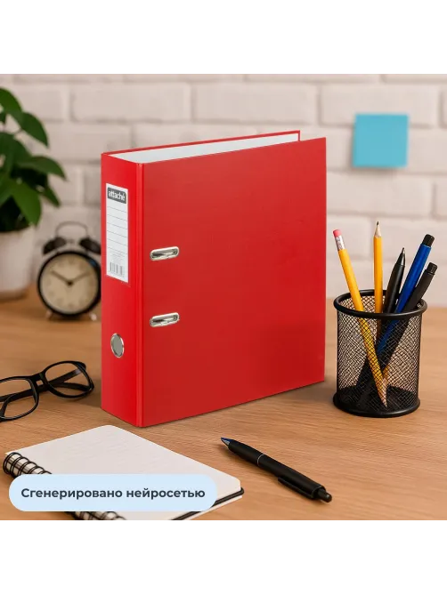 Папка-регистратор с арочн.мехAttacheSelection Экономи 90мм,крас,ПБП1,карм.к