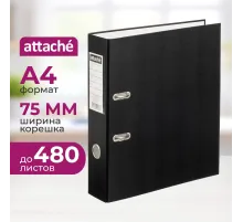 Папка-регистратор  75мм,  черный, ПБП1, карм.кор