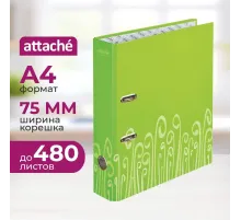 Папка-регистратор Attache Fantasy 75мм ламин.картон салатовый,бум/лам.карт