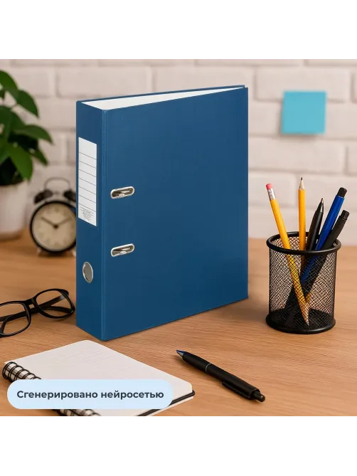 Папка-регистратор ,80 мм Элементари ,син Экономи,б/мет угол,ПБП1,карм.кор