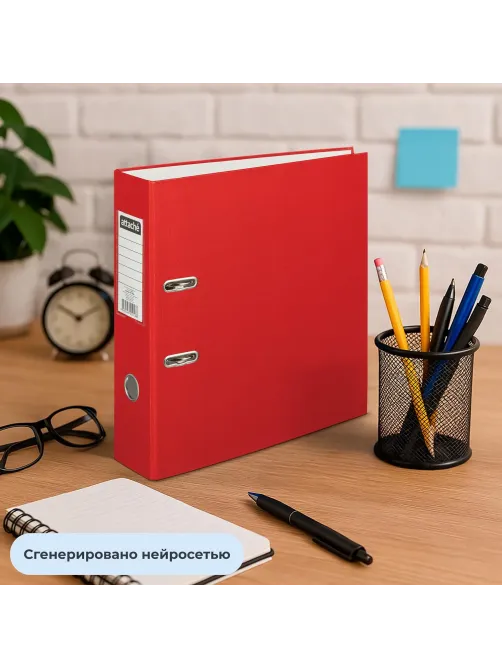 Папка-регистратор с арочн.мех.Attache Экономи 80 мм,красный,ПБП1,карм.кор